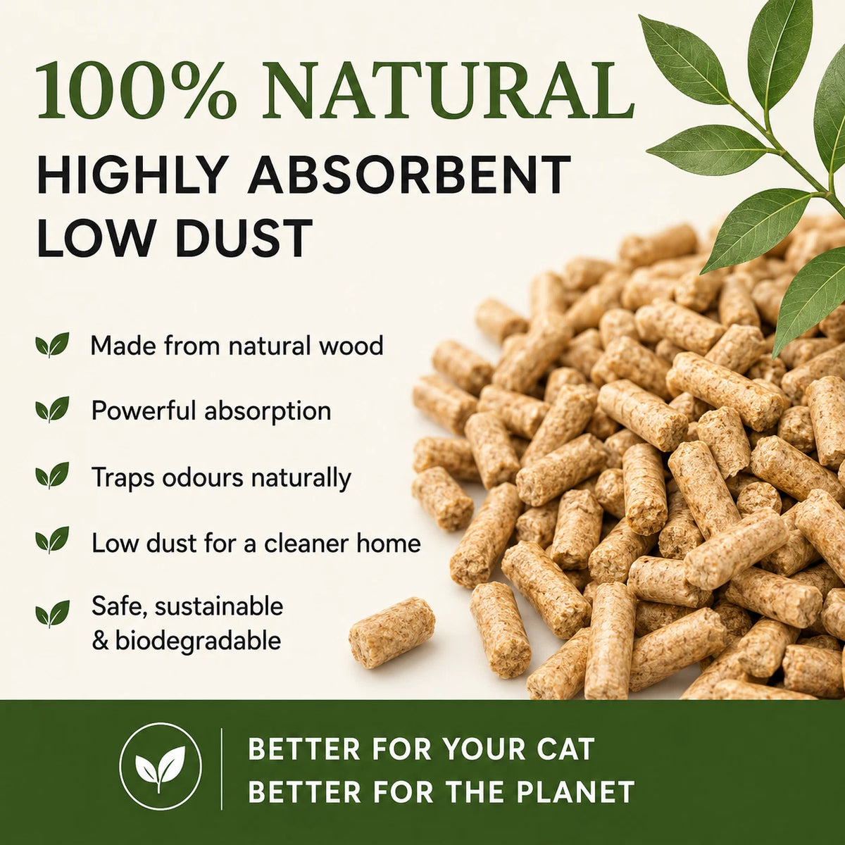 Natural Pine Wood Pellet Cat Litter – image 2